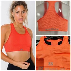 Zensah Neon Orange Sports Bra S/M